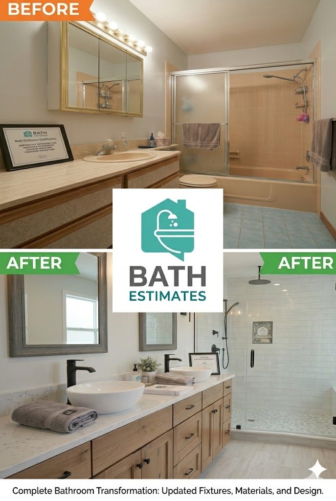 Before and after shower remodel